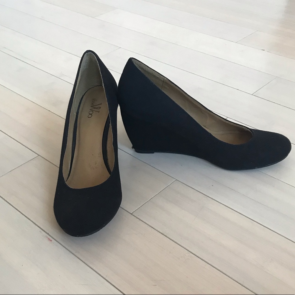 Shoe Woo Black Wedges size 10